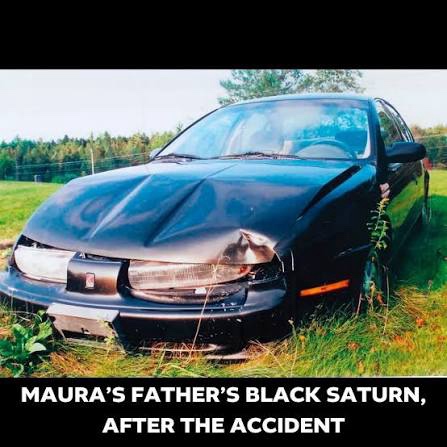 Maura Murray's black 1996 Saturn after the accident
